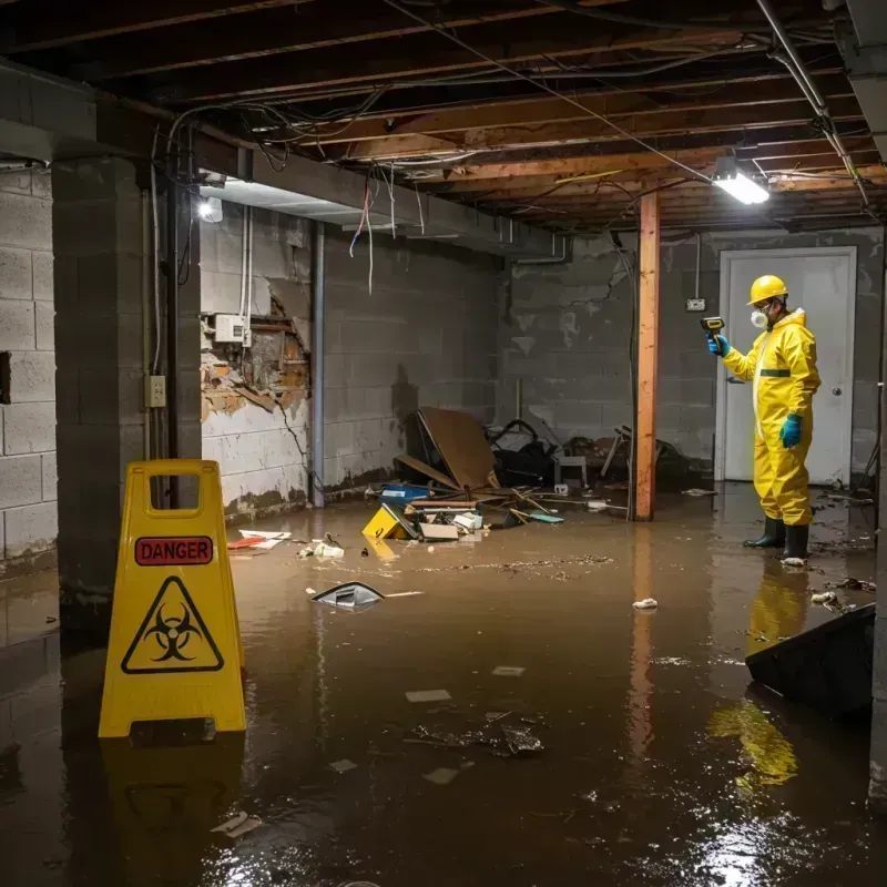 Flooded Basement Electrical Hazard in Greenfield, IL Property